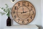 30" Large Solid Soft Maple Wood Clock with Black Roman Numerals (in stock)