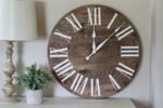 Large Grey Solid Wood Hackberry Wall Clock