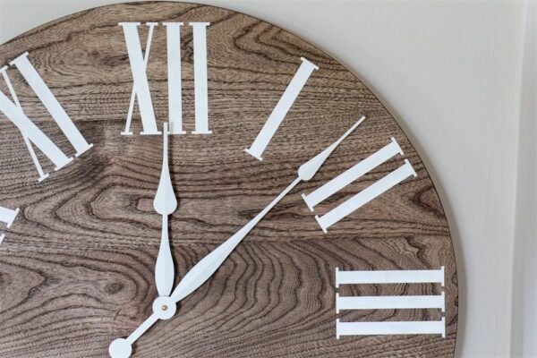Large Grey Solid Wood Hackberry Wall Clock