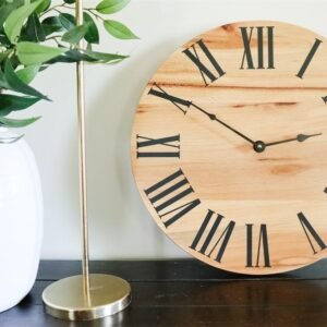 Flat Sawn 18" Sycamore Hardwood Wall Clock (in stock)