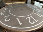 26" clear walnut clock, white arabic numerals