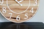 Solid Hickory Wood Wall Clock with Numbers and Lines