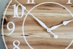 Solid Hickory Wood Wall Clock with Numbers and Lines