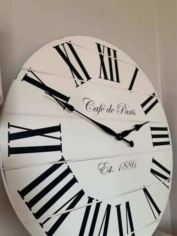 Cafe de Paris White Farmhouse Clock