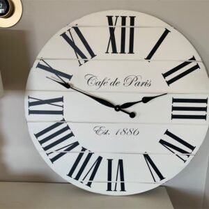 Cafe de Paris White Farmhouse Clock