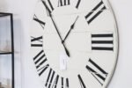 Simple 42" Farmhouse Style Large White Distressed Wall Clock with Black Roman Numerals (in stock)