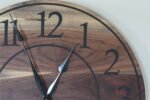 Live Edge 26" Black Walnut Wall Clock with Black Numbers (in stock)