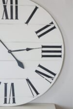 Simple 36" Farmhouse Style Large White Distressed Wall Clock with Black Roman Numerals (in stock)