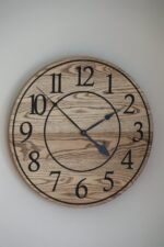 26" Solid Ash Wood Wall Clock with Walnut Stain (in stock)