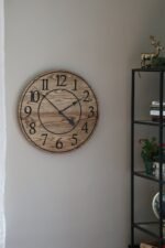 26" Solid Ash Wood Wall Clock with Walnut Stain (in stock)