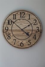 26" Solid Ash Wood Wall Clock with Walnut Stain (in stock)