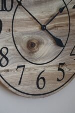 Large 26" Solid Wood Hackberry Wall Clock with walnut stain (in stock)