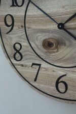 Large 26" Solid Wood Hackberry Wall Clock with walnut stain (in stock)