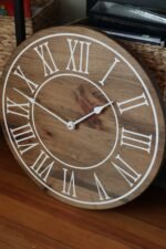 18" Large Distressed Wall Clock, Stained clock, Oversized clock (in stock)