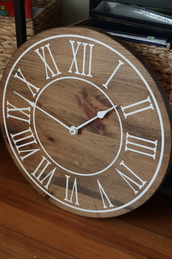 18" Large Distressed Wall Clock, Stained clock, Oversized clock (in stock)