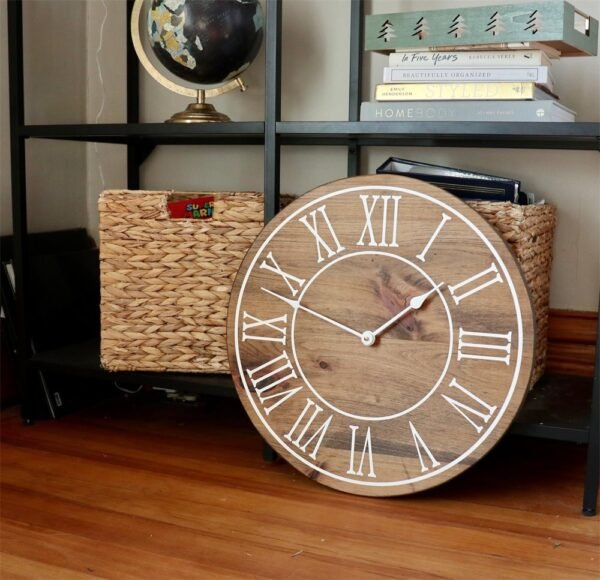 18" Large Distressed Wall Clock, Stained clock, Oversized clock (in stock)