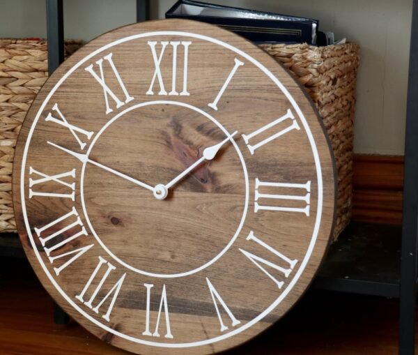 18" Large Distressed Wall Clock, Stained clock, Oversized clock (in stock)