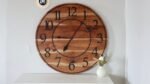 Large Sappy 30" Solid Cherry Hardwood Wall Clock with Black Numbers