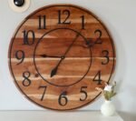 Large Sappy 30" Solid Cherry Hardwood Wall Clock with Black Numbers