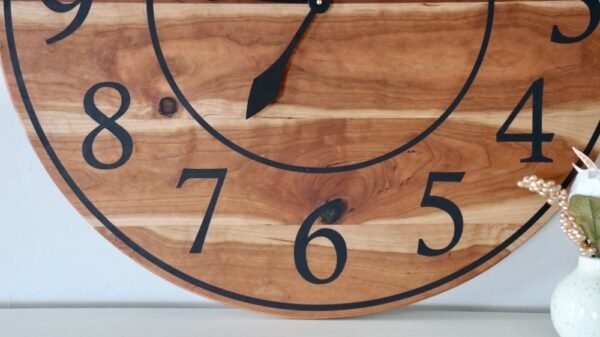 Large Sappy 30" Solid Cherry Hardwood Wall Clock with Black Numbers