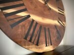 Live Edge Black Walnut Wall Clock with Black Roman Numerals
