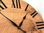 Simple Large Quartersawn White Oak Wall Clock with and Roman Numerals