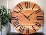 Large Sappy Cherry Hardwood Wall Clock with Black Roman Numerals