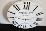 French Style White Lightly Distressed Large Wall Clock