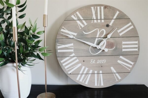 Large Customized Grey Wall Clock
