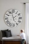 42" Farmhouse Style Large White Distressed Wall Clock with Black Roman Numerals (in stock)