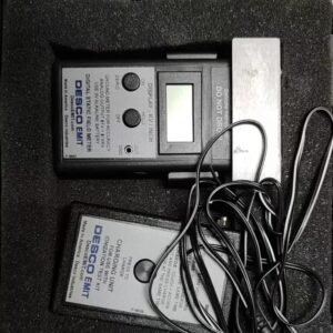 DESCO EMIT electrostatic field meter, equipped with charging unit and test leads